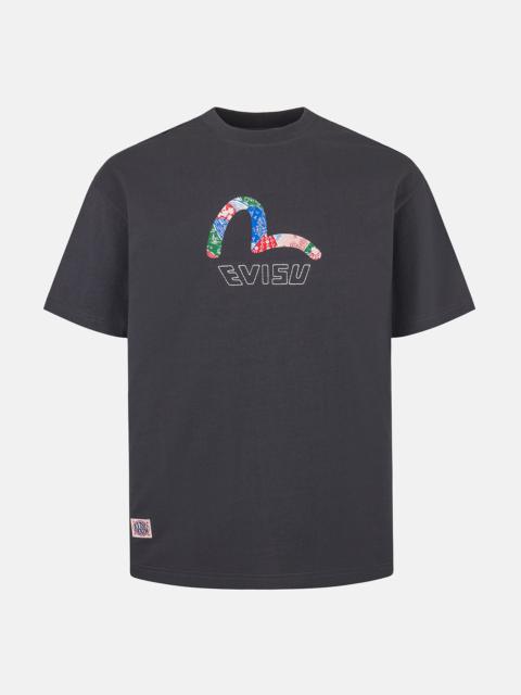 Seagull Print and Japanese Patch Logo Relax Fit T-shirt