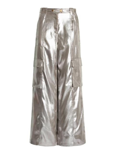 Beatriz Wide-Leg Cargo Pants silver