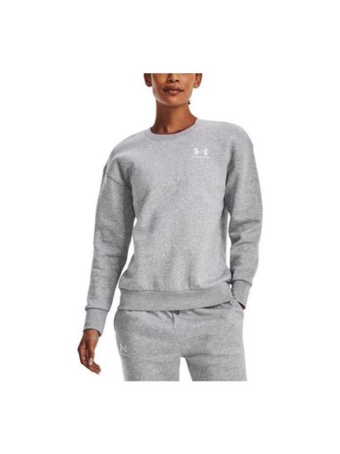 (WMNS) Under Armour Essential Fleece Crew Sweatshirt 'Grey' 1373032-011