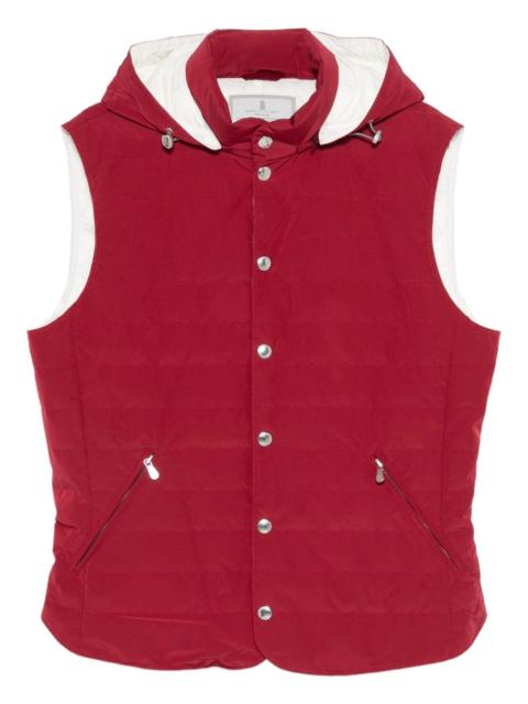 hooded zipped gilet