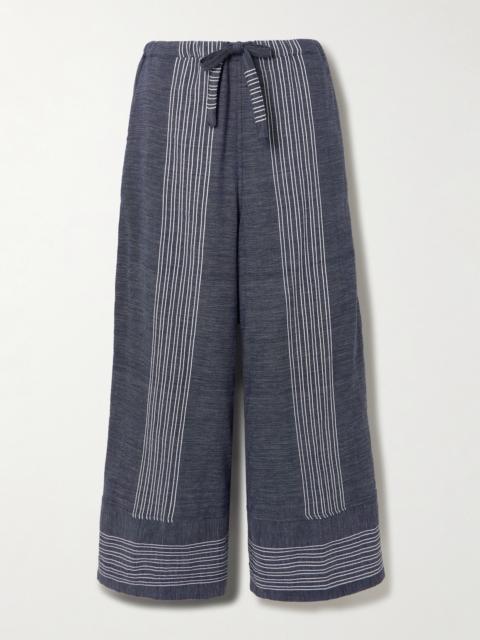 Desta Striped Cotton Wide-leg Pants
