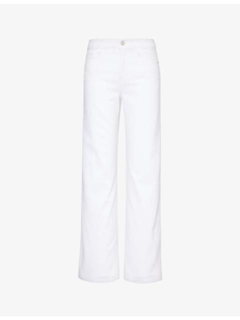 Le Slim Palazzo wide-leg high-rise stretch-cotton jeans