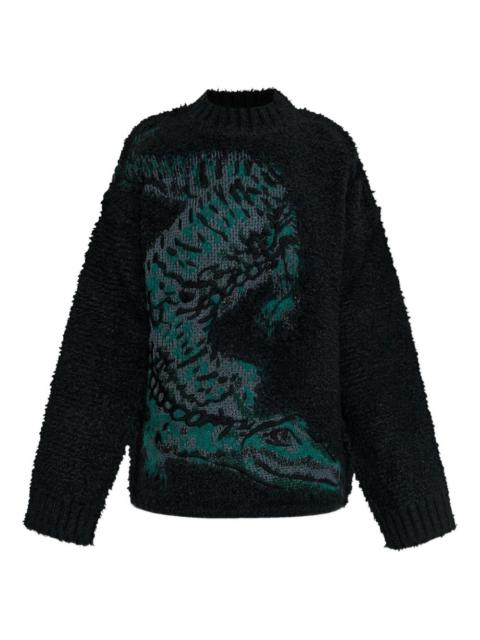 crocodile-motif sweater