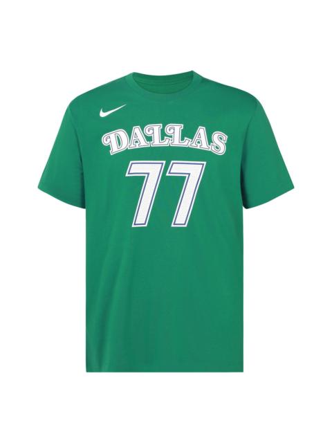 Nike Basketball Logo Round Neck Short Sleeve Dallas Mavericks Doncic No. 77 Green CT9911-315