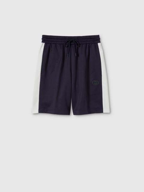 Technical jersey shorts with embroidery
