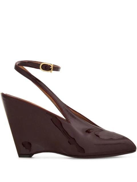 Ferragamo 90mm Peep-toe Wedge Pumps