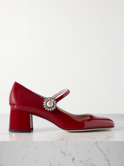 55 Embellished Patent-leather Mary Jane Pumps