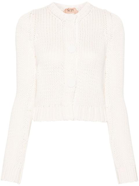 press-stud chunky-knit cardigan