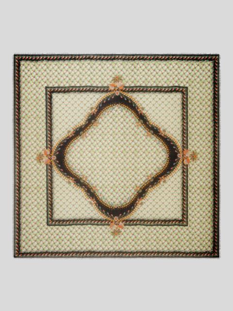 SHAWL WITH FLORAL PRINT AND EDGING