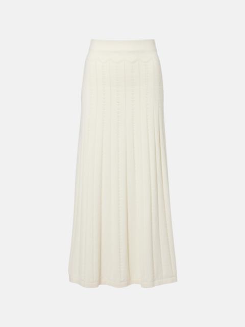 Mieralla pointelle cotton-blend maxi skirt