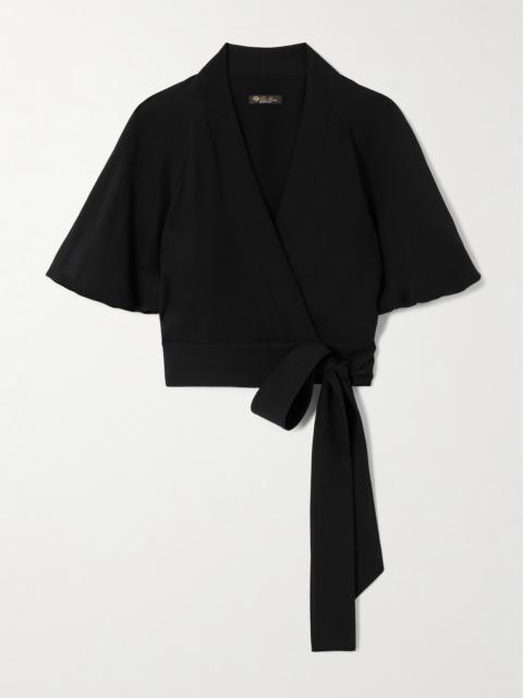 Clancy Cropped Silk-cady Wrap Shirt