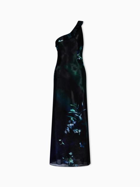 LONG DRESS IN PRINTED SILK ORGANZA
