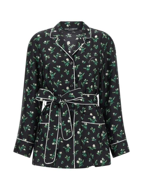 Roselline and Lily of the Lilies of the Flowers printed shirt