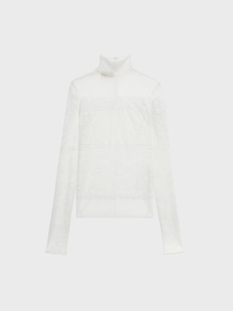 TULLE BLOUSE WITH SCALLOPED LACE