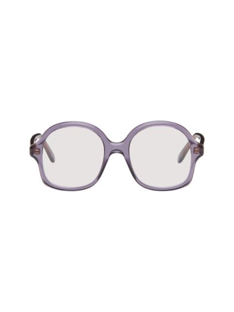 Purple Slim Oversized Glasses
