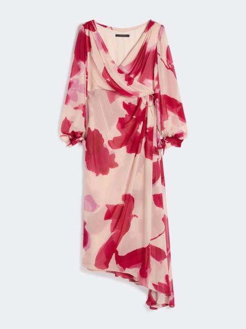 Printed georgette dress - BEIGE