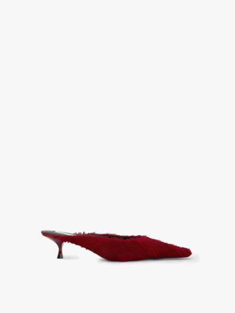 Sloan Mule In Cherry Red Embroidered Satin