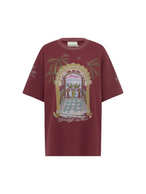 Surrealist Summer Burgundy Tee