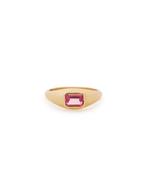 Small Ring in 18K Yellow Gold & Tourmaline Stone