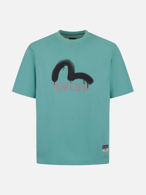 Logo and Seagull Print Relax Fit T-shirt