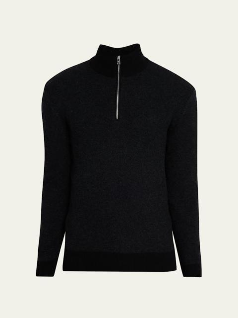 Men's Cashmere Birdseye Quarter-Zip Sweater