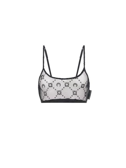 Moonogram Mesh Flock Bralette