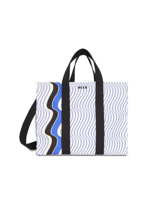 striped tote bag