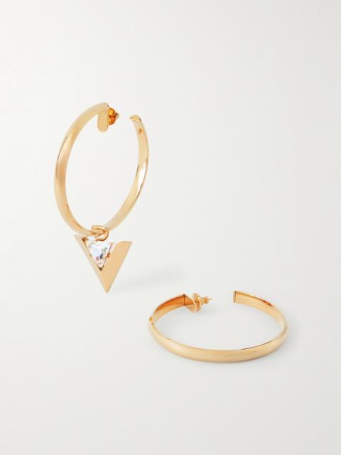 Gold-tone Crystal Hoop Earrings