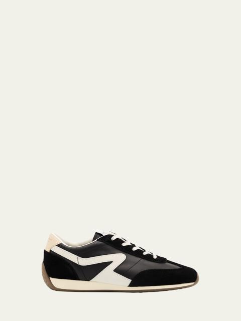 Retro Slim Mixed Leather Sneakers