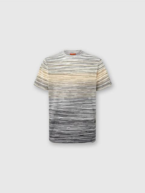 T-Shirt with Faded Flame Pattern