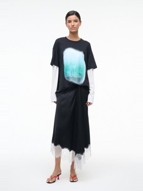 STAUD SONOMA SILK SKIRT BLACK