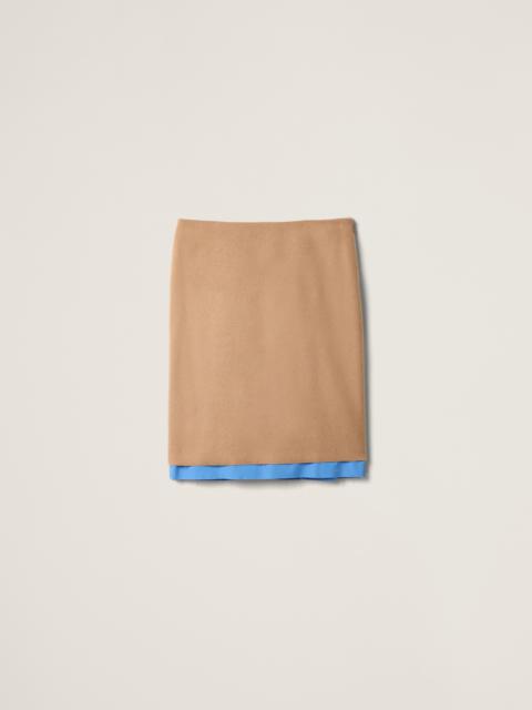 Camel-hair midi-skirt