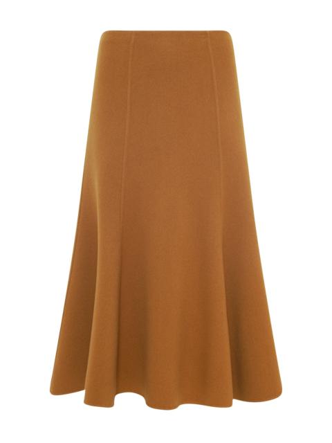 Patterson Midi Skirt in Yellow Ochre Double-Face Recycled Cashmere