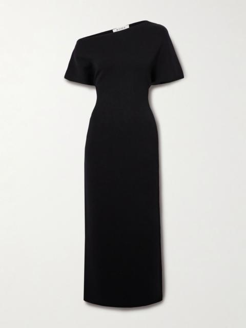 Asymmetric jersey dress Black