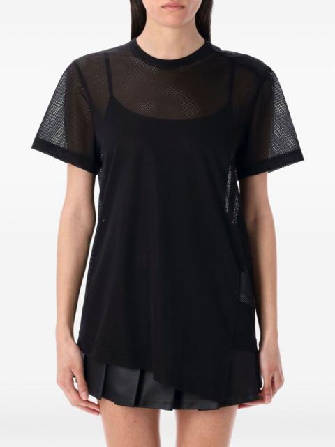 mesh-layered T-shirt
