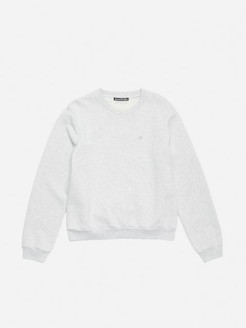 Crew neck fleece sweater - Pale Grey Melange