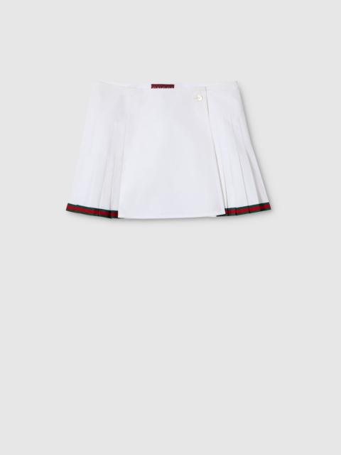 Heavy cotton poplin pleated skirt
