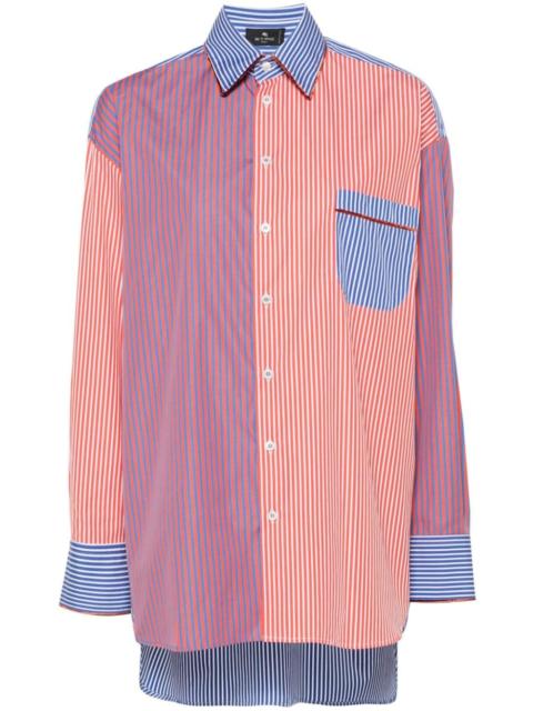 stripe-pattern cotton shirt
