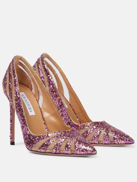 The Spy 105 glitter mesh pumps