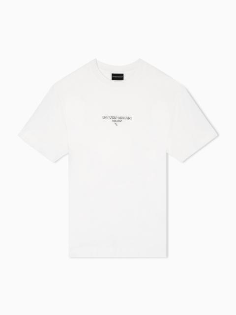 LYOCELL BLEND JERSEY T-SHIRT WITH 3D-EFFECT LOGO