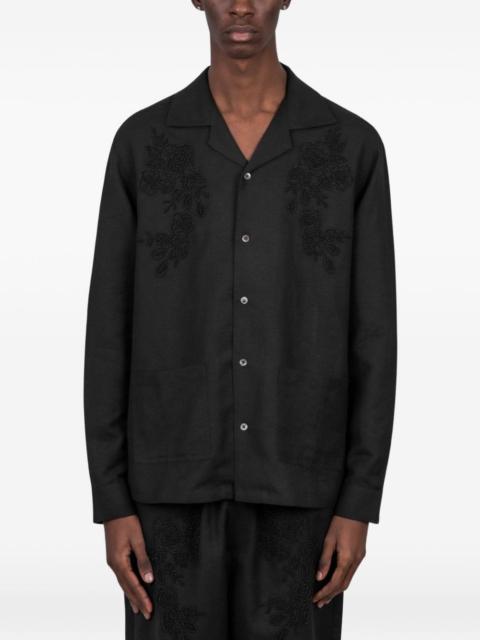 flower-embroidered shirt