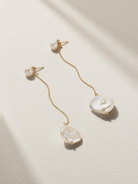 Duality 14-karat Gold Pearl Earrings