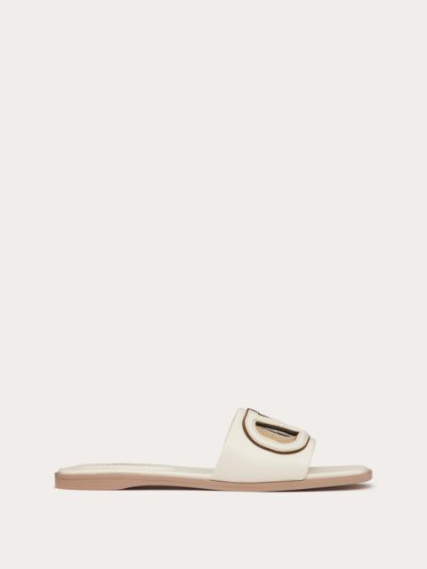 VLOGO CUT-OUT CALFSKIN SLIDE SANDAL