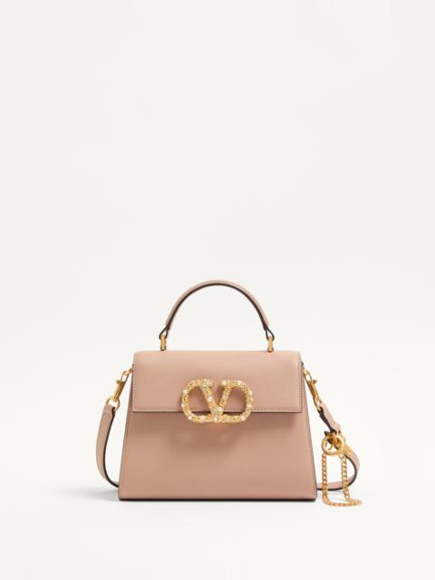 VALENTINO GARAVANI VSLING SMALL HANDBAG IN GRAINY CALFSKIN WITH JEWEL LOGO