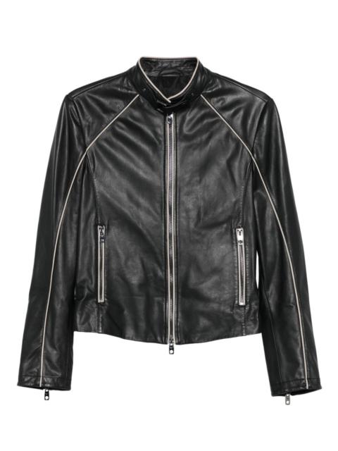 leather zip-front jacket