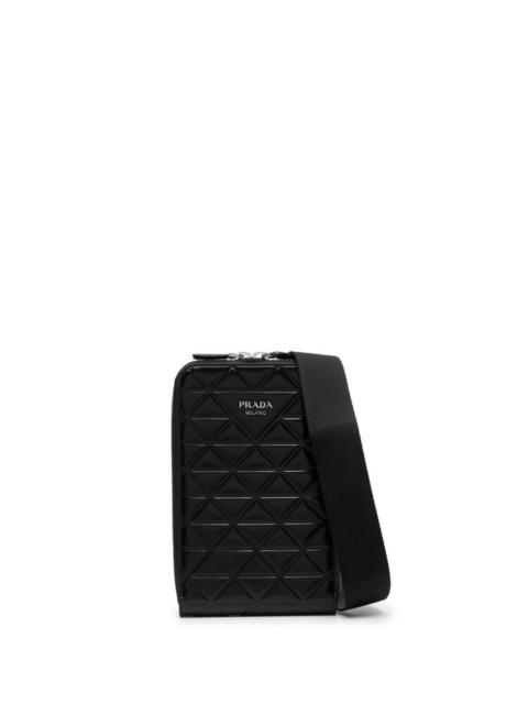 triangle-logo leather phone case