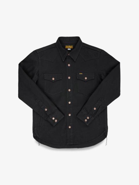 16OZ NON-SELVEDGE DENIM CPO SHIRT - SUPERBLACK (FADES TO GREY)
