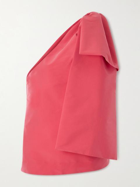 Winnie One-shoulder Bow-detailed Taffeta Top