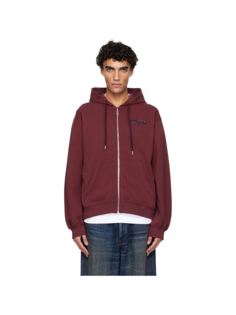 Red Pebble Logo Zip-Up Hoodie