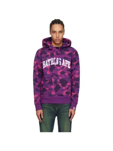 Purple Color Camo Pullover Hoodie